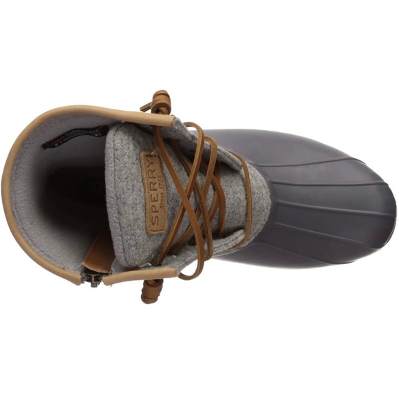 New In Box Sperry Women's Saltwater Emboss Wool Boots Dark Grey - Size 7 - Picture 6 of 6